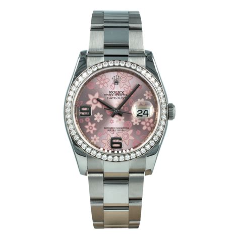 rolex flower diamond|authentic Rolex diamond bezels.